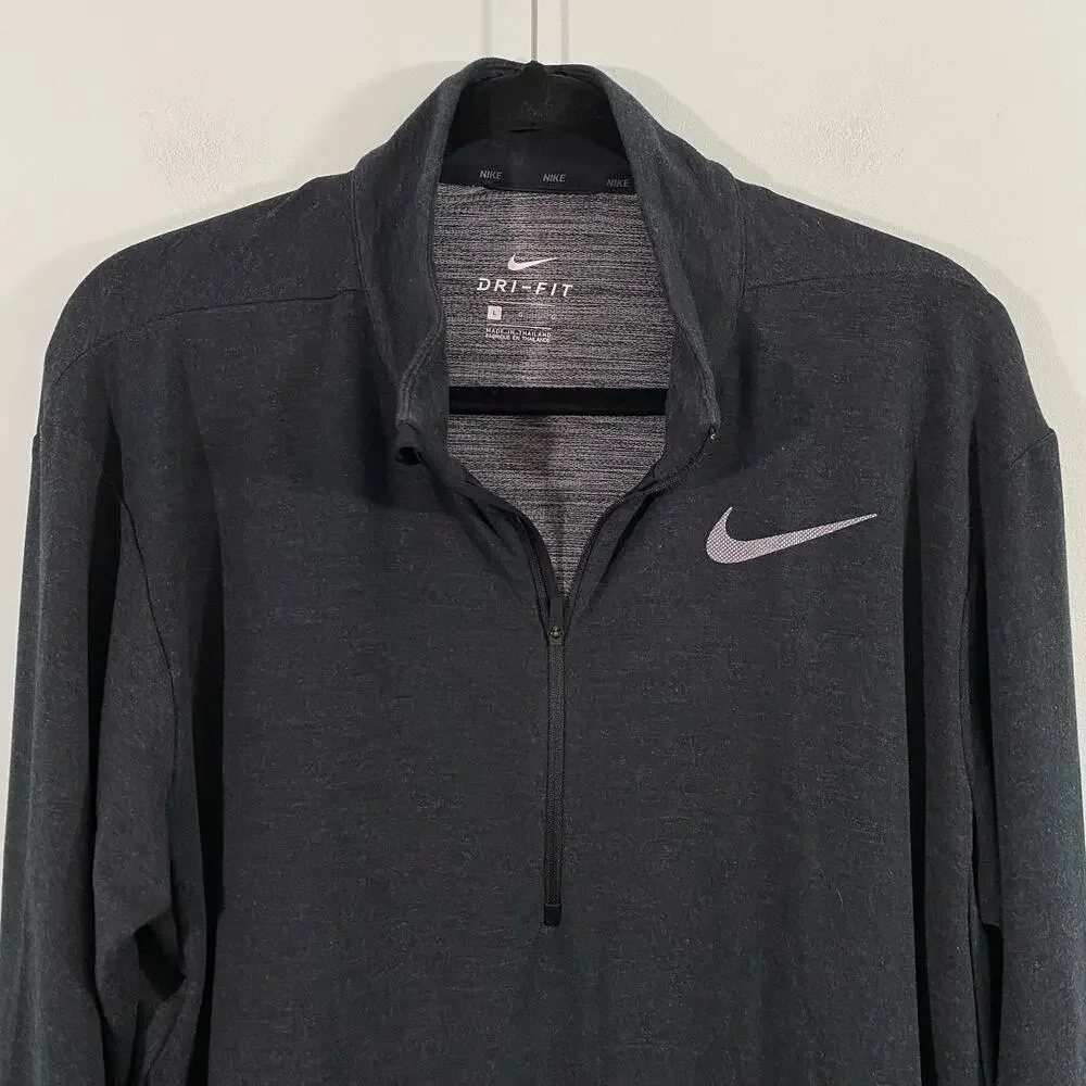Nike Charcoal Grey Half Zip Dri-Fit Trainning Pullover Sweatshirt Size L